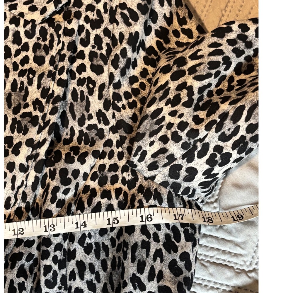 White House Black Market Blazer Women 8 Black White Leopard Print Single Button - Picture 5 of 7